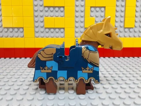 LEGO Castle Armored Horse Mini Figure with Crown Knight Figure and Saddle
