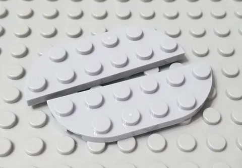 LEGO Lot of 2 Light Bluish Gray 2x6 Plates Double Round Creator Corner