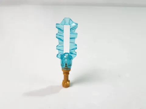 LEGO Minifigure Trans Blue Double Serrated Blade Sword ICE Battle Weapon
