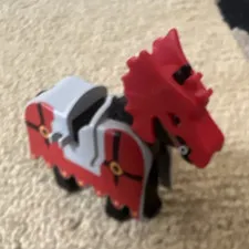 LEGO Horse Animal Figure Red Gray Black Plastic Toy 1 Piece Animals Interest