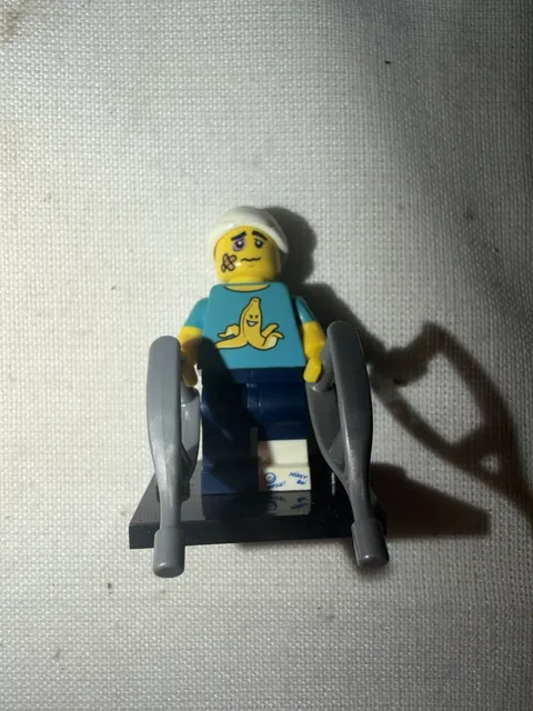 Lego Clumsy Guy Minifigure Collectible Series 15 CMF Complete w/ Crutches