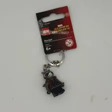 LEGO Marvel Super Heroes Rocket Raccoon Minifigure Keychain 853708 Guardians