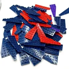 LEGO Large Mixture Lot Wedge, Plate 8x3, Dark Blue/Red/Purple inv.641
