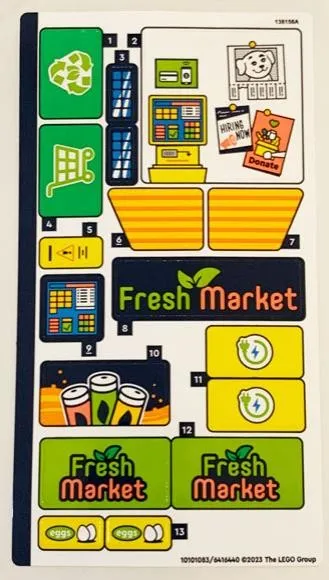 LEGO STICKER SHEET 41729 ORGANIC GROCERY STORE New to set 41729stk01