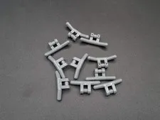 LEGO - 10x - Minifig Utensil Handlebar - Handlebar - Dark Grey - Grey - 30031