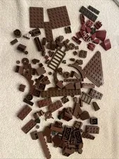 Lot of assorted Brown bricks & pieces.  5.3 ounces