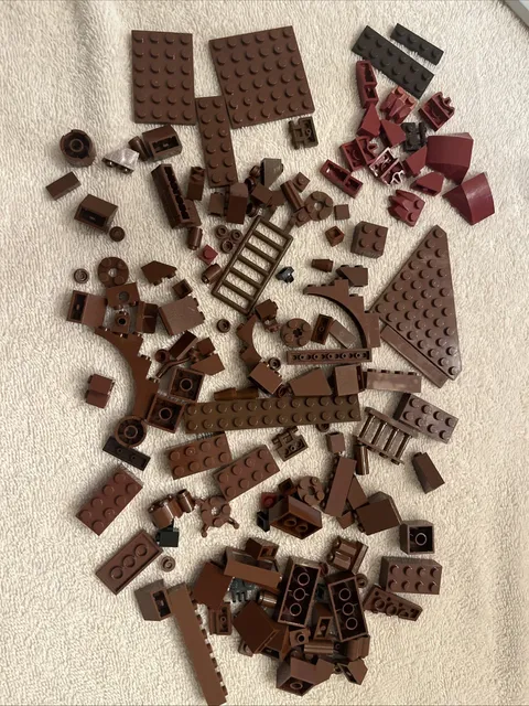 Lot of assorted Brown bricks & pieces.  5.3 ounces