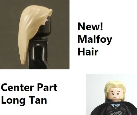 LEGO Minifigure Long Hair Straight Tan Blonde Malfoy Character Head Wear Potter