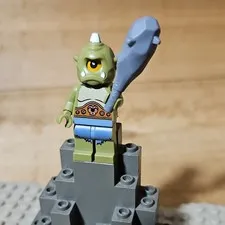 LEGO Plastic Green Cyclops Troll/Monster Minifigure Figure w/ Club Weapon