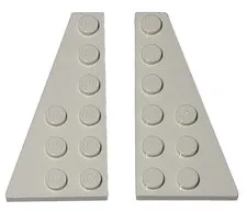 Lego 54383 Right 54384 Left Wedge Plate 6 x 3 White