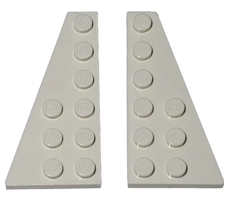 Lego 54383 Right 54384 Left Wedge Plate 6 x 3 White