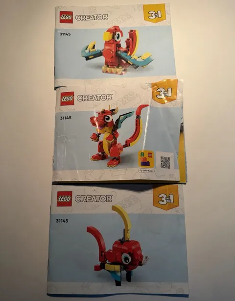 LEGO Creator 3-in-1 Instruction Manual Booklets for Set 31145 (3 Manuals)