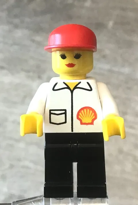 LEGO Classic Town Shell Female Gas Filling Station Store Worker 