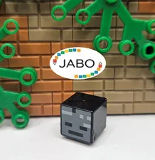 (S12/7/2) LEGO 19729pb010 Head Modified Cube Minecraft Wither Skeleton