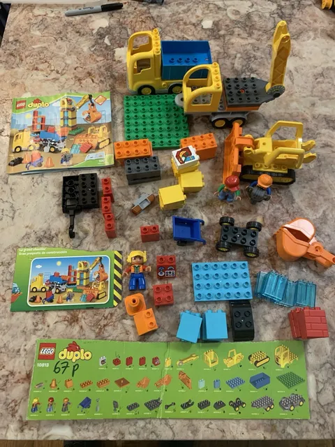 LEGO DUPLO 10813 Construction Site Set 67 Pieces Bulk Lot Vehicles