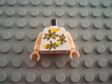 LEGO White Minifig Torso with 2 Yellow Flowers