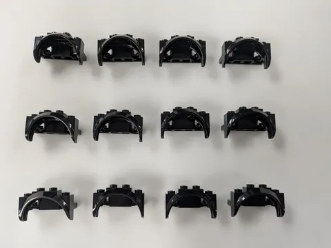 LEGO Parts (x12) - Black Vehicle, Mudguard 4 x 2 1/2 x 2 - # 35789