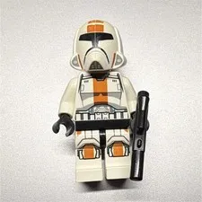 LEGO Star Wars Clone Trooper Minifigure White & Orange Helmet with Blaster