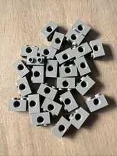 LEGO 3700 Dark Bluish Gray Technic, Brick 1 x 2 with One Holes - 27 Pieces