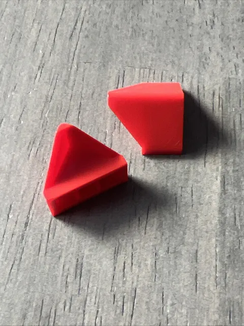 LEGO 3049c Red Slope 45 2x1 Double / Inverted with Bottom Stud Holder 2 Pieces
