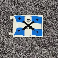 LEGO Vintage Flag 6 x 4 with Crossed Cannons Blue and White 6274 6276 6265 6267