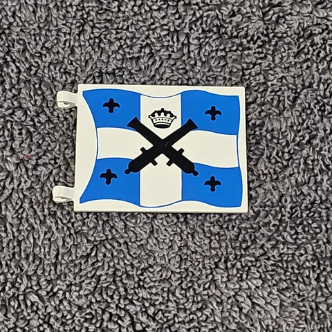 LEGO Vintage Flag 6 x 4 with Crossed Cannons Blue and White 6274 6276 6265 6267