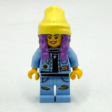 LEGO Hidden Side Parker L. Jackson Minifigure hs011 Jacket Beanie Purple Hair