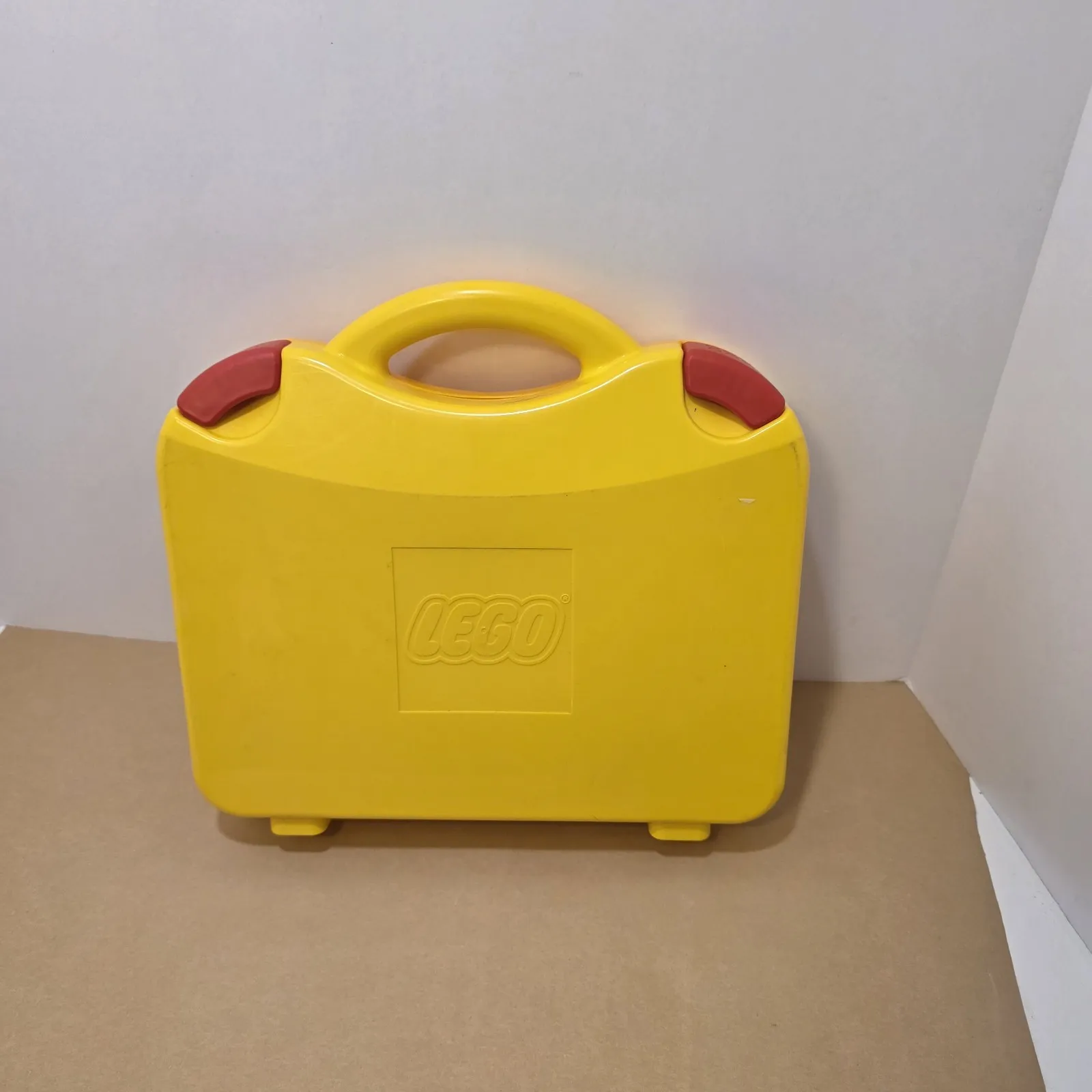 Lego Yellow Orange Hard Plastic Carrying Case Latching Empty Storage Box Divider