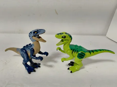 Lego Jurassic World Dinosaur Raptor Velociraptor Figure Lot Green, Blue & Tan