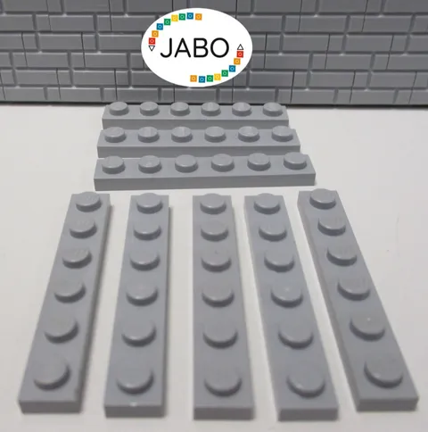 (J8/2/2) LEGO 8 x 3666 Flat Plate 1x6 New Light Grey