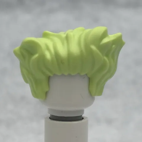 LEGO 53798 Yellowish Green Minifigure, Hair Swept Back W/ Spikes on Side