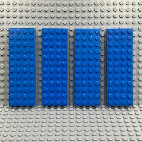 Lego Brick 4 x 12 (4202) (60033) - Blue Thick Brick - Pack of 4