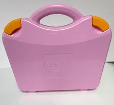Vintage LEGO Pink Plastic Carrying Case w/ Handle, 8 Compartments 11.5x10"