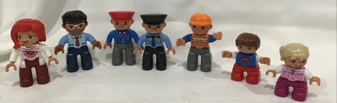 Lego Duplo Kids Boy Girl Mom Dad Police Construction Mail Man Figures Lot of 7