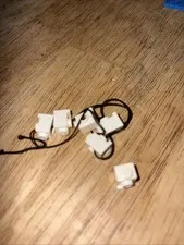 LEGO Parts 4070 (6pcs) Brick, Modified 1 x 1 with Headlight White