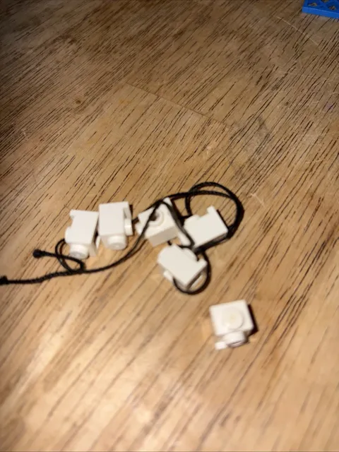 LEGO Parts 4070 (6pcs) Brick, Modified 1 x 1 with Headlight White