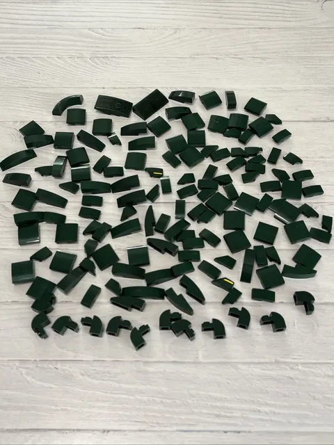 LEGO DARK GREEN LOT 142 PCS SLOPE CURVED BRICKS VARIETY BUILDING PIECES
