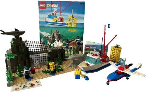 LEGO 6536 Town Sport Plane & 6558 Shark Hunter Set 1996-1997 Divers without Box