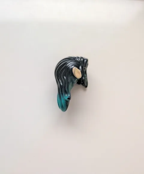 LEGO - Minifig Curled Hair Wavy Dark Black with Blue Tips and Elf Ears