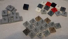 H Lego Lot 36 Modified Parts  w/ Pin Tile 2460 2476 30592 Assorted Color