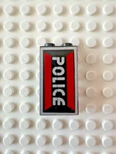 LEGO Panel 1x2x3 - Solid Studs with Space Police I Logo Right Side 2362apb04R