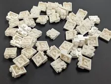 Lego  x50 White Plate, Modified 2 x 2 x 2/3 with 2 Studs on Side # 4304