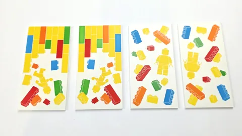 Lot of 4 LEGO Parts Tiles 2.5" x 5" Bricks City Yellow Delivery Truck 60440