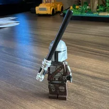 LEGO Star Wars Mandalorian Minifigure Figure with Blaster Plastic Toy
