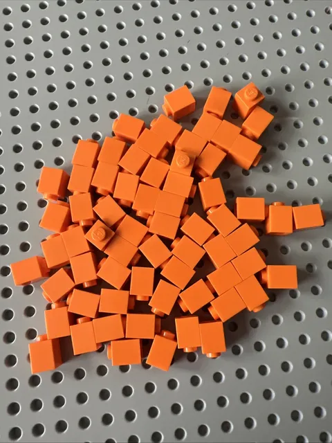 LEGO 3005 Orange Brick 1 x 1 - 70 Pieces