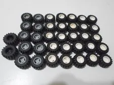 LEGO Lot of 36 Wheels - Hole Notched for Wheels Holder Pin Part #6014b/6015