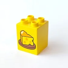 Lego DUPLO Yellow 2x2x2 Brick w/Wedge of Cheese for Set 10818 My First Truck