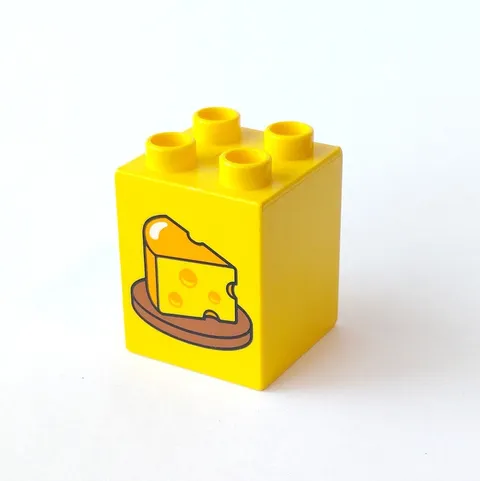 Lego DUPLO Yellow 2x2x2 Brick w/Wedge of Cheese for Set 10818 My First Truck