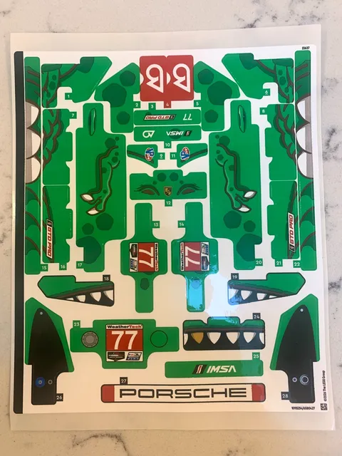 LEGO STICKER SHEET for 42224, Sheet 1, Porsche 911 GT3 R REXY AO Racing, New!