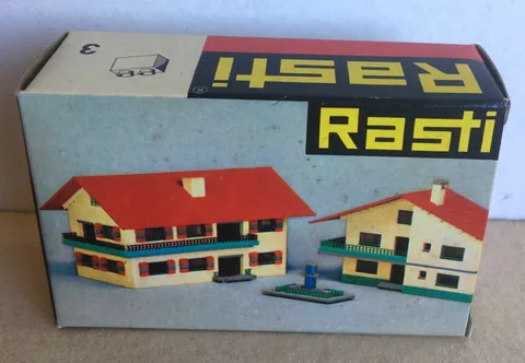 Rasti (Germany) Box No. 3 Red Bricks (Lego Copy 1960s) RARE